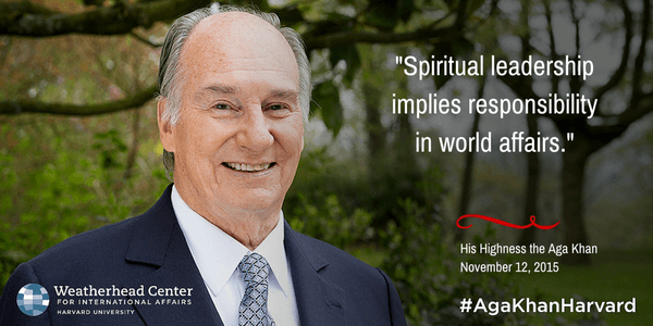 His Highness the Aga Khan delivers the 2015 Samuel L. and Elizabeth Jodidi Lecture, “The Cosmopolitan Ethic in a Fragmented World,” to a sold-out audience at Memorial Church