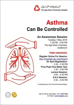 World Asthma Day at Aga Khan University Hospital - You CAN control your asthma