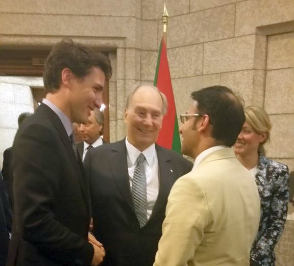 MP Arif Virani with His Highness the Aga Khan & PM Justin Trudeau at Parliament Hill