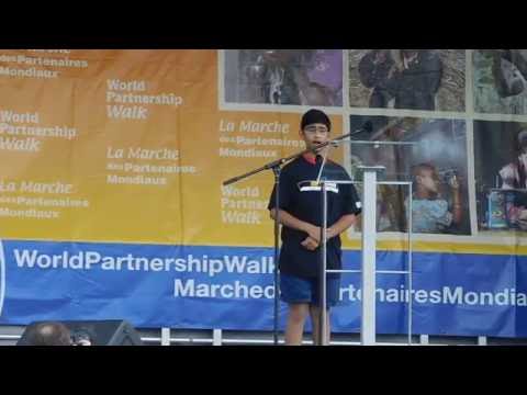 Ilyas Jaffer sings National anthem at the 2016 Partnership Walk in Montreal