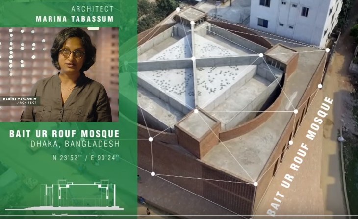 Bait Ur Rouf Mosque, Dhaka by Architect Marina Tabassum, shortlisted for 2016 Aga Khan Award for Architecture (Image via AKDN)