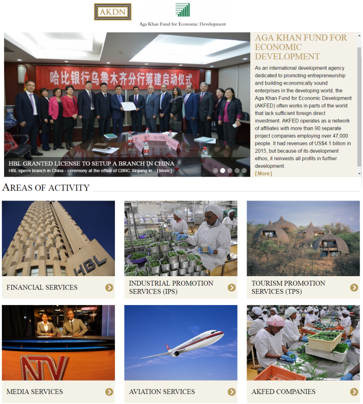 Portfolio of AKFED group of comapnies (Image via AKDN)