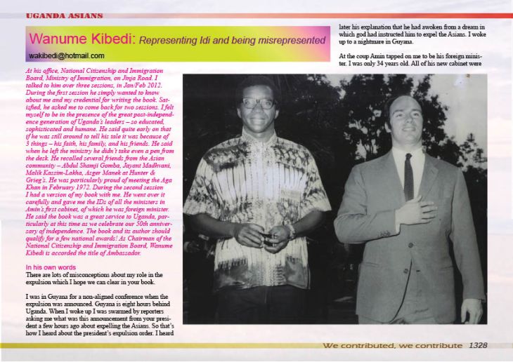 Vali Jamal's Obituary for Former Minister and Ambassador Wanume Kibedi