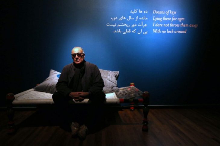 Abbas Kiarostami in his installation "Doors Without Keys" at the Aga Khan Museum. Kiarostami prefers to live and work in Iran, saying censorship shapes the work but doesn't destroy it. (Image credit: Vince Talotta via Toronto Star)