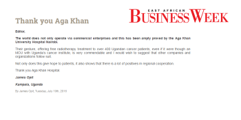 Thank you Aga Khan