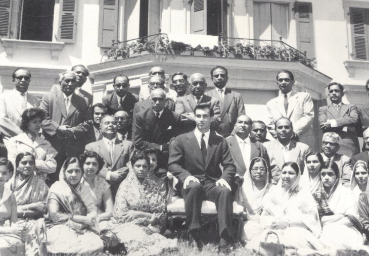 With Ismaili leaders, Villa Barakat, July 13, 1957
