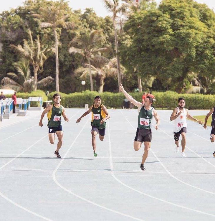 Ali Aamir of Chitral in 100m and 200m at Jubilee Games Dubai 2016
