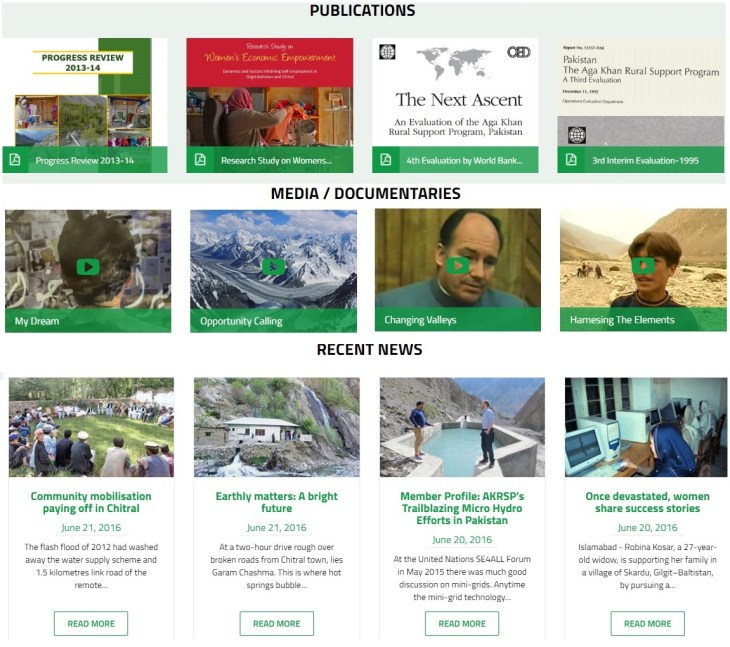 Aga Khan Rural Support Programme Pakistan (AKRSP, P) - Resources on the website. (Image credit: AKRSP,P)