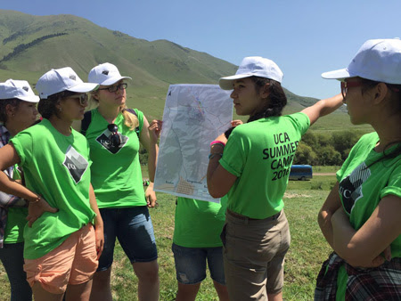 Summer camp participants present a plan for future development and zoning in Grigorievka.