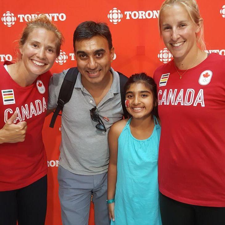 KC Fraser Genny Orton Team Canada Canoe members with Salim Sameeyah Nensi