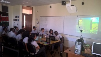 Grade 12 learners at Aga Khan Academy keenly listening to a talk about the role of Windows 10 in smart homes.