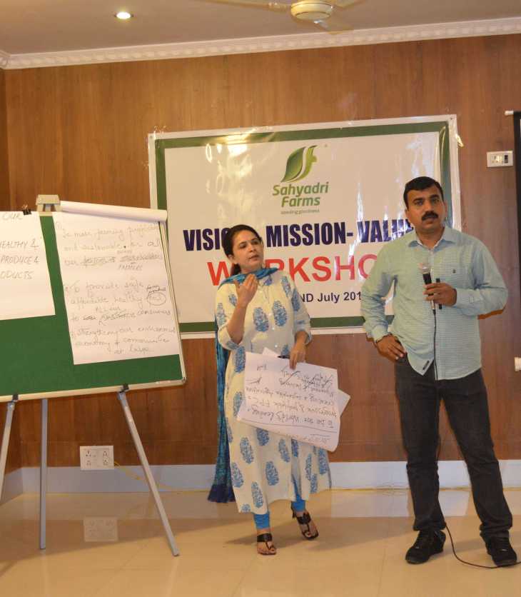 Dr. Farida Virani: Workshop - Creation of Vision, Mission and Value Statement for Sahyadri Farms
