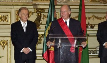 His Highness the Aga Khan speaks after being awarded the Military Order of Christ.