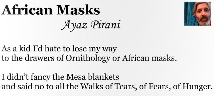 Published Poetry by Ayaz Pirani: African Masks