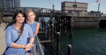 Kaleidoscope Fest featured artist Taslim Samji and organizer Ingrid Letkeman are preparing for the inaugural 3D light and art festival taking place over the Labour Day weekend at the North Vancouver Shipyards in support of youth mental health. photography Lisa King, North Shore News