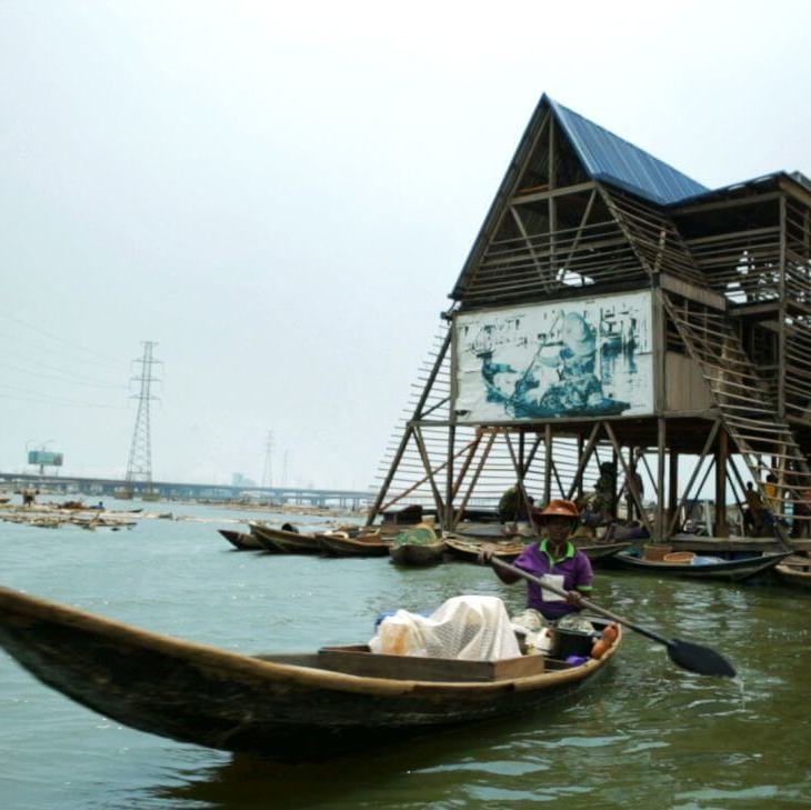 The 3 floor triangular A frame, Makoko Floating School, Lagos, Nigeria