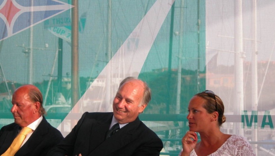 His Highness Prince Karim Aga Khan with his daughter, Princes Zahra at Sardinia's Yatch Club Costa Smeralda (Image credit: La Nuova)