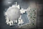The Louvre Abu Dhabi, UAE: Arial view and site plan. Designed by Jean Nouvel, (image credit: Ateliers Jean Nouvel)