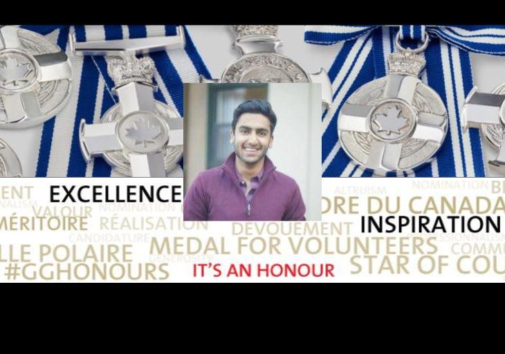 Bilaal Rajan receives Governor General of Canada's Meritorious Service Medal