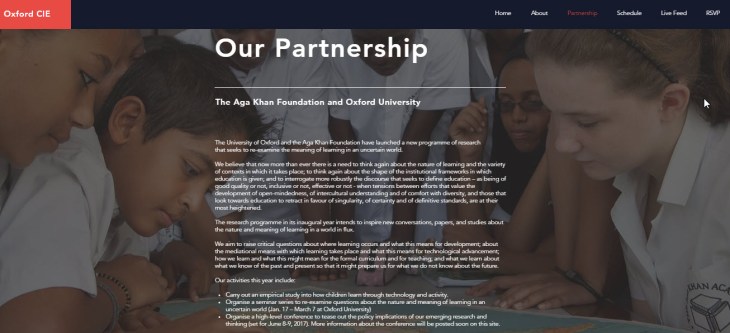 Supported by the Aga Khan Foundation - Oxford Centre for Comparative and International Education: Re-Examining the Meaning of Learning in an Uncertain World