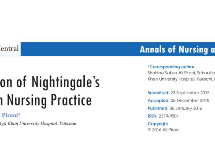 Application of Florence Nightingale's Theory in Nursing Practice, by Shahina Sabza Ali Pirani