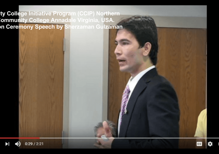 Community College Initiative Program Graduation Ceremony Speech by Sherzaman Gulzaman