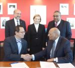 Dr. Santa J. Ono, president of UBC and Dr Shamsh Kassim-Lakha, Chairman of the Board of Trustees of UCA, in Vancouver