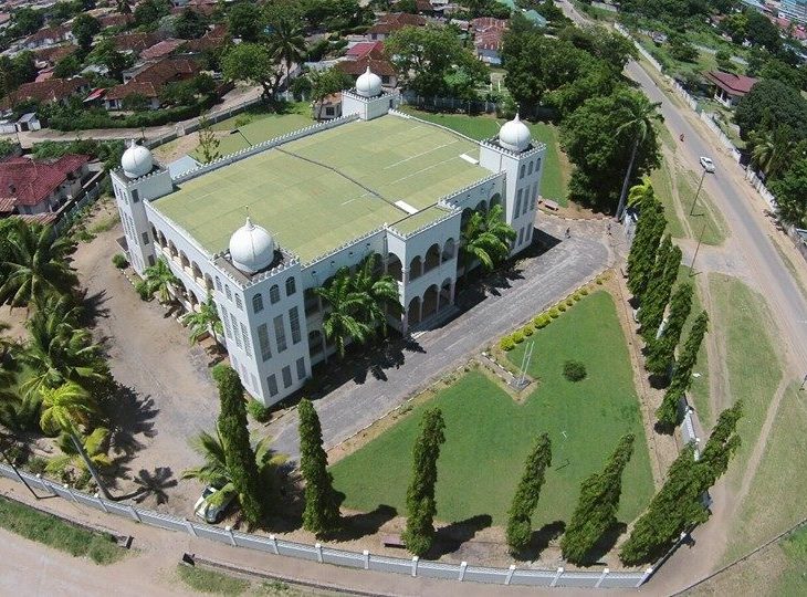 Aerial view of Ismaili Jamatkhana, Tanga, Tanzania