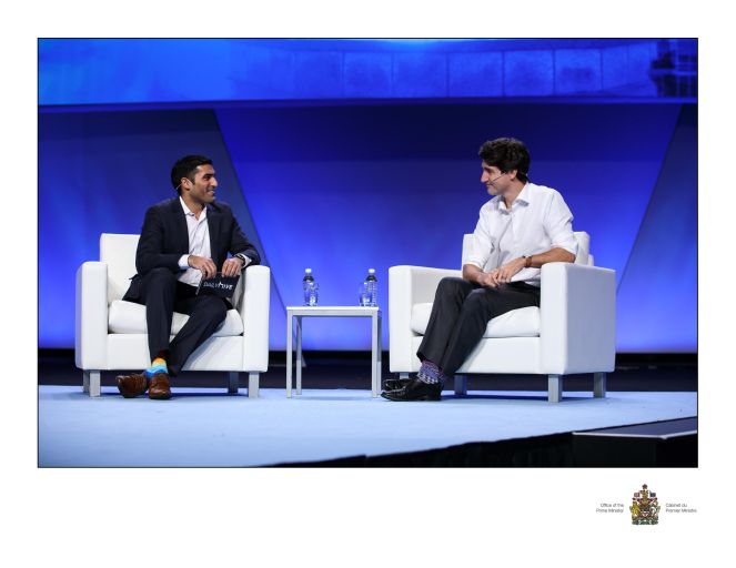 Canadian Prime Minister Justin Trudeau sits down with Daily Hive Editor-in-Chief Farhan Mohamed, at YPO Edge Business Conference
