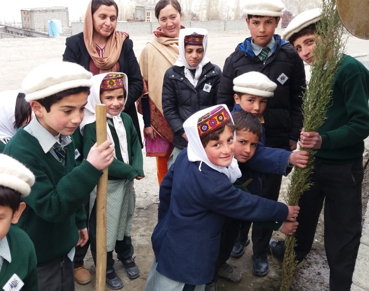 Hunza Serena Inn celebrates Tree plantation day at Al-Amyn Model School, Gulmit and Aga Khan Diamond Jubilee School Passu Gojal Hunza