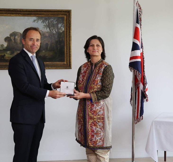 British High Commissioner to Pakistan presents Order of the British Empire award to Nishat Riaz of Hunza, Gilgit-Baltistan