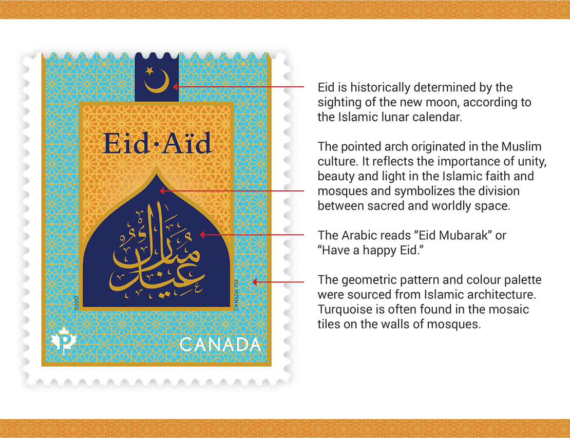 Eid stamp recognizes two festivals celebrated by Muslims in Canada and worldwide