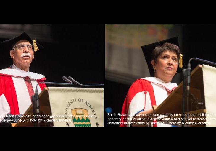 University of Alberta awards honorary doctor of science degrees to Firoz Rasul and Dr Saida Rasul
