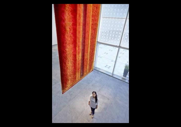 Made with million gold-plated pins, last chance to see Pakistani artist Aisha Khalid's tapestry at the Aga Khan Museum, Toronto