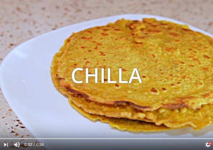 Chilla -- Indian, salty/spicy Pancake