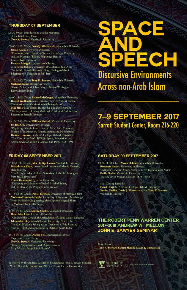 SPACE AND SPEECH: DISCURSIVE ENVIRONMENTS ACROSS NON-ARAB ISLAM (Image credit: Vanderbilt University)