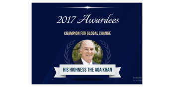 United Nations Foundation to Honor His Highness the Aga Khan with 2017 Champion for Global Change Award