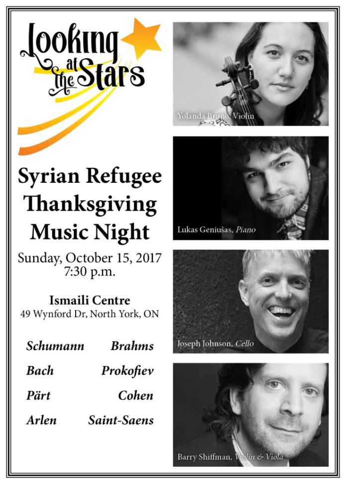 Syrian Refugee Thanksgiving Music Night at the Ismaili Centre Toronto | Looking at the Stars