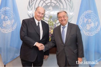 His Highness the Aga Khan with United Nations Secretary General António Guterres