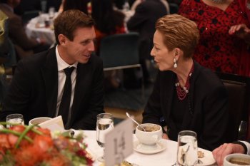 Nash Velshi: Leader of Her Majesty’s Loyal Opposition in Ontario Province Patrick Brown meets The International Ambassador of SOS Children’s Villages Princess Salimah Aga Khan at its Charity Gala, Granite Club, Toronto, Canada