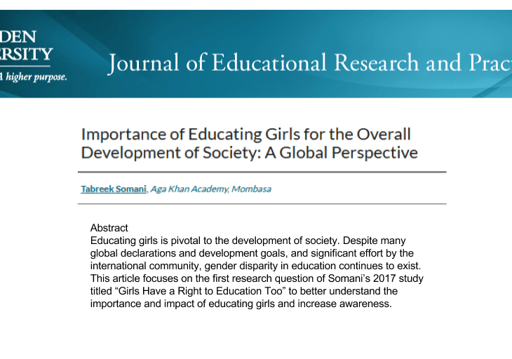 Tabreek's Somani's first publication in an international peer-reviewed journal at a very young age