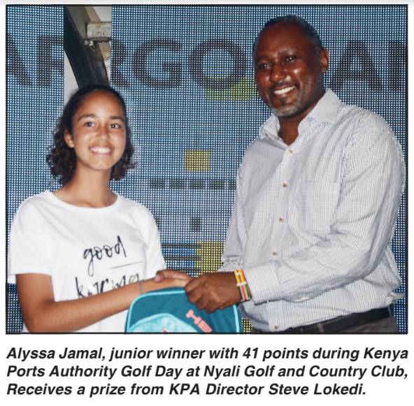 Alyssa Jamal, Junior Winner with 41 points during Kenya Ports Authority Golf Day at Nyali Golf and Country Club