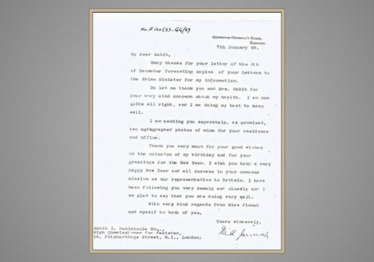 Jinnah's Letter to the Rahimtoola's