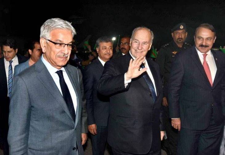 Prince Karim Aga Khan arrives in Islamabad