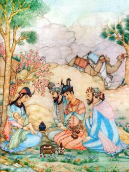 The Birth of Jesus Christ by Kamal al-din Bihzad (1450-1535)