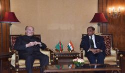 His Highness Prince Karim Aga Khan meeting Andhra Pradesh and Telangana Governor E.S.L Narasimhan