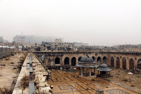 Aleppo souq and Umayyad mosque reconstruction begins