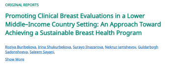 Promoting Clinical Breast Evaluations in a Lower Middle–Income Country Setting: An Approach Toward Achieving a Sustainable Breast Health Program