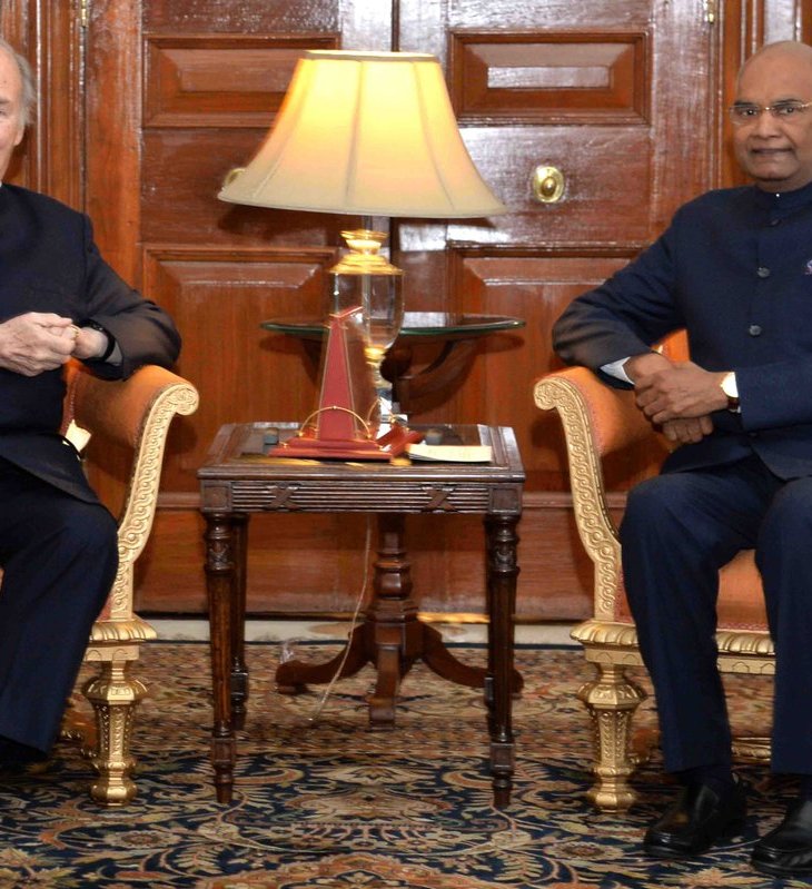 His Highness Prince Karim Aga Khan called on President of India, Shri Ram Nath Kovind