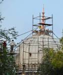 Finally, the finial gets fixed at Qutb Shahi tombs
